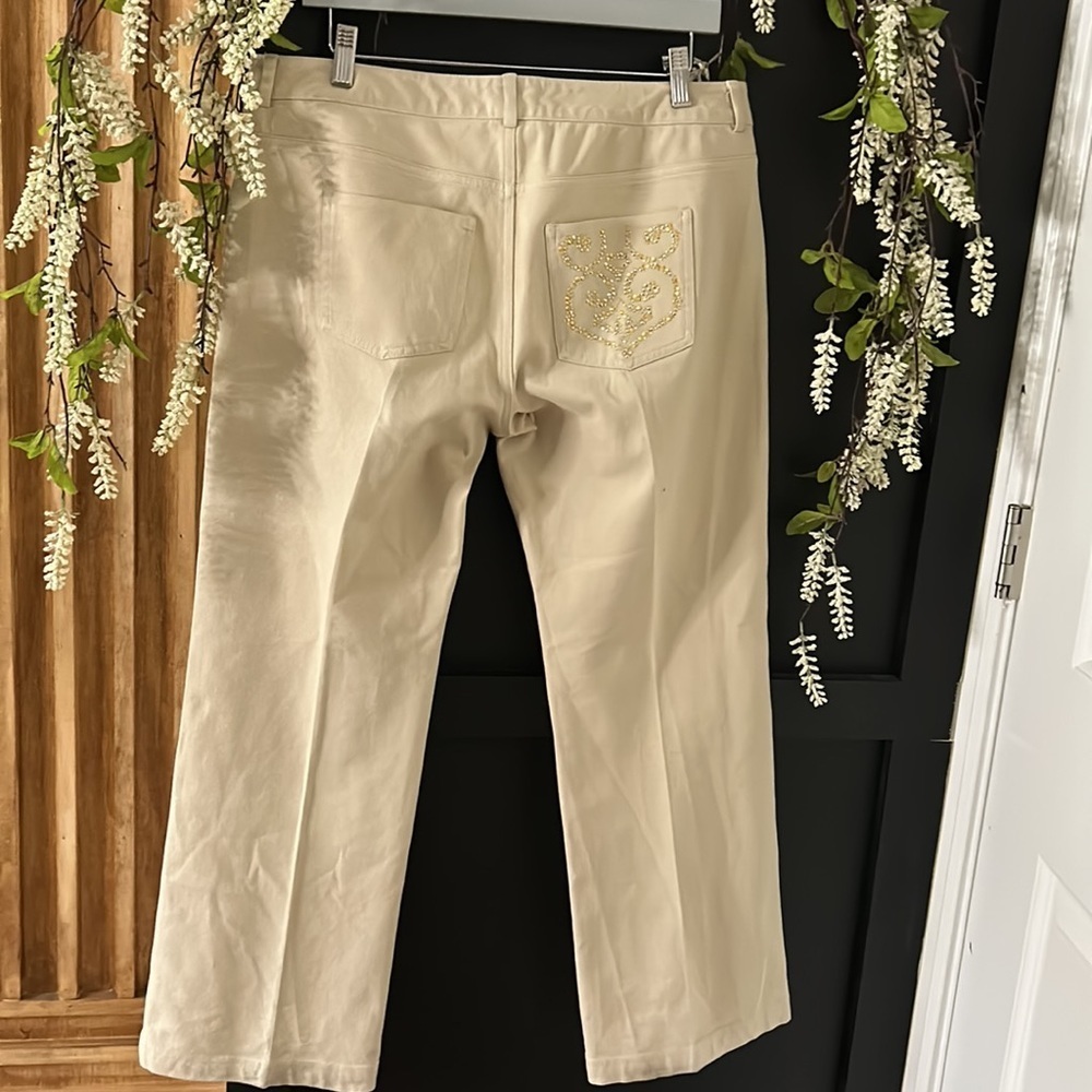 ST John Yellow Tag Cropped Tan Bootcut. Size 12 - Picture 3 of 11